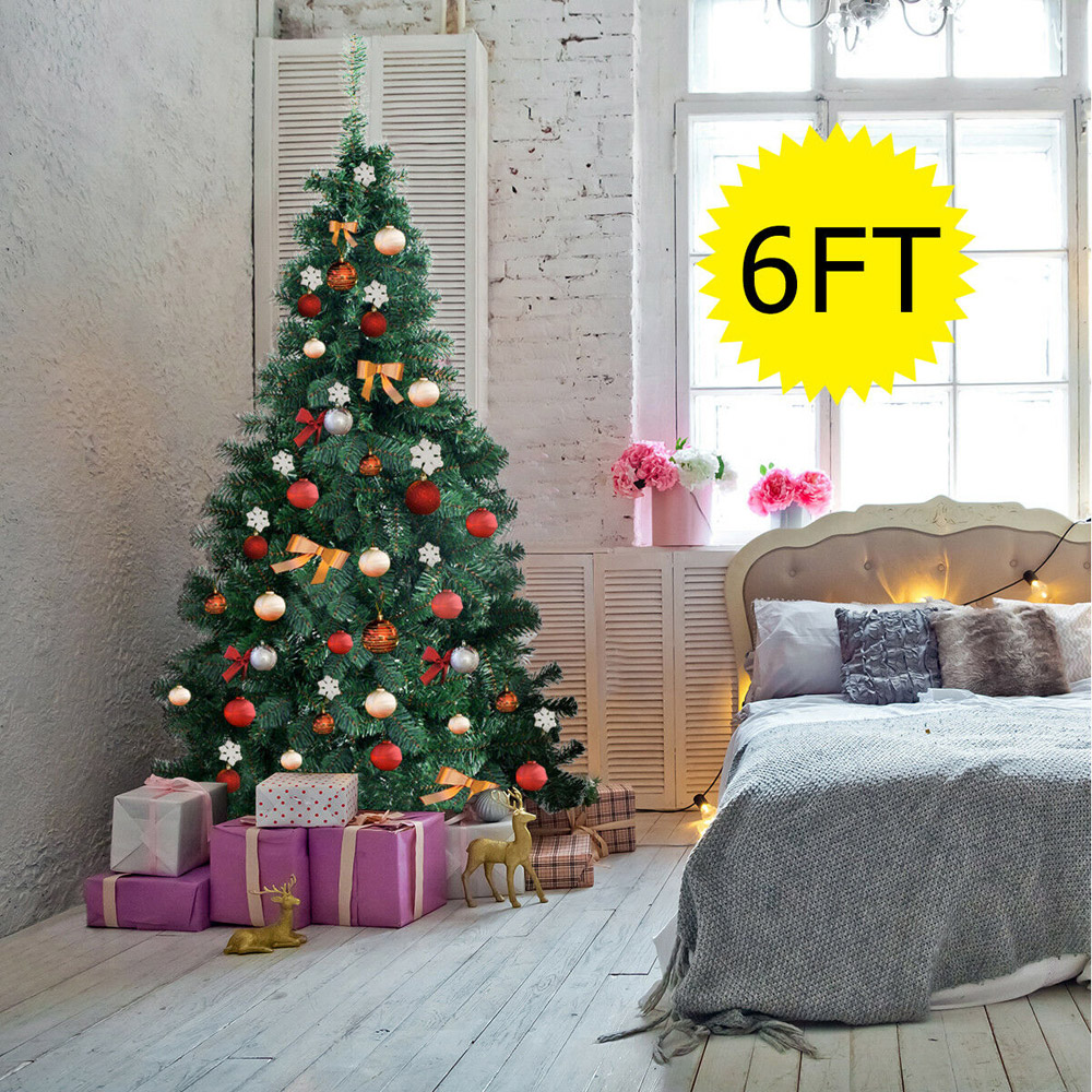 Costway Green Artificial Christmas Pine Tree 6ft Image 6