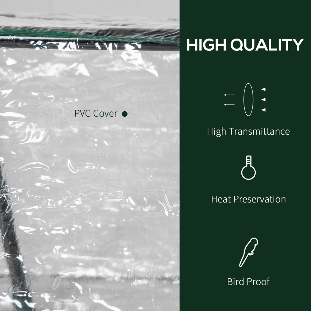 Outsunny 2 x 4ft Clear PVC Cover Greenhouse with Windows Image 7