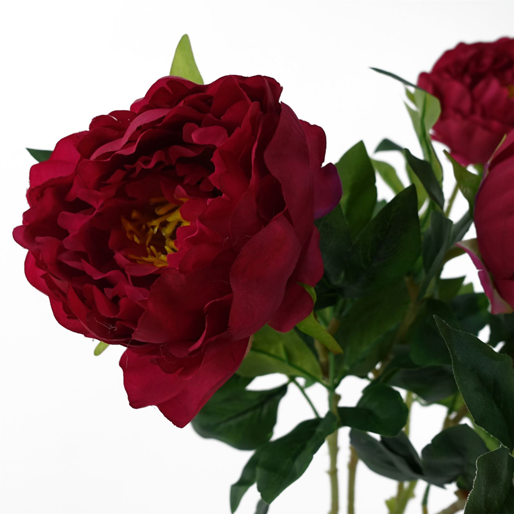 Leaf Dark Pink Peony Single Stem Artificial Flower 2.6ft 6 Pack Image 6
