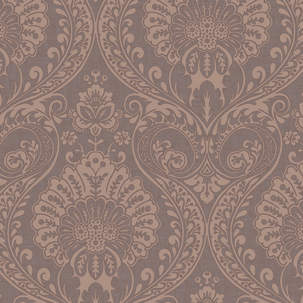 Arthouse Luxe Damask Chocolate Rose Gold Wallpaper Image 7