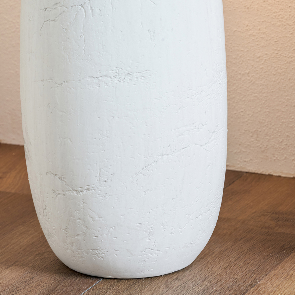 Pacific Lifestyle Erika Off White Fabric Shade White Vintage Textured Ceramic Floor Lamp Image 4