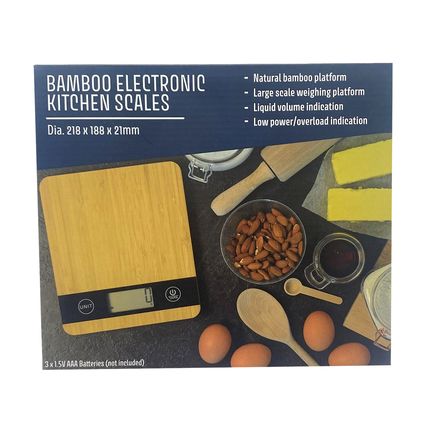 Bamboo Electronic Kitchen Scales - Wood Image 2