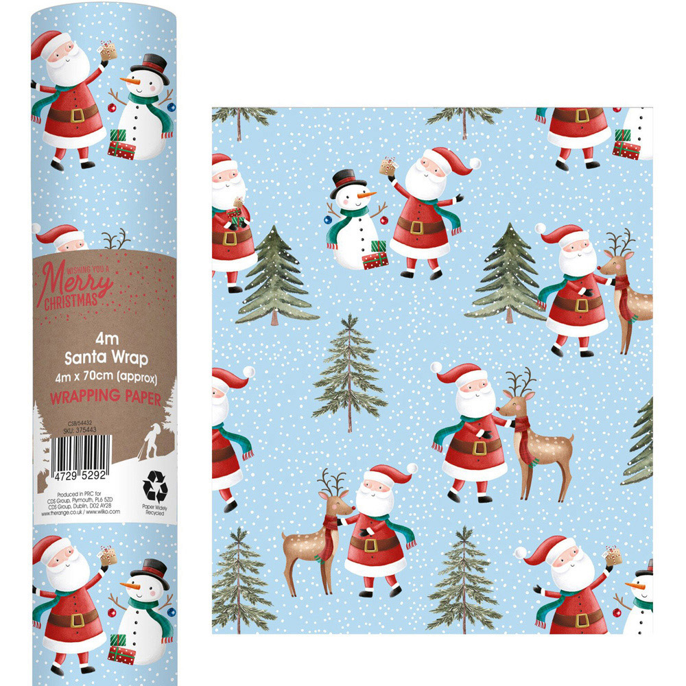 Santa Gift Wrap - Blue Image 2
