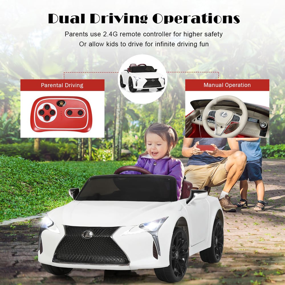 Costway Kids White Lexus Official Licensed Ride On Car with Remote Image 4