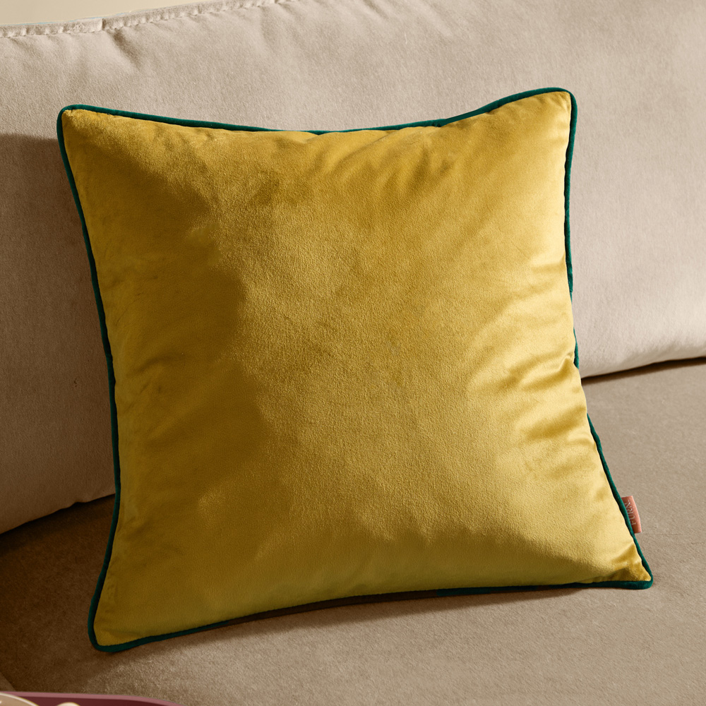 Furn Meridian Moss and Emerald Velvet Cushion 45 x 45cm Image 2