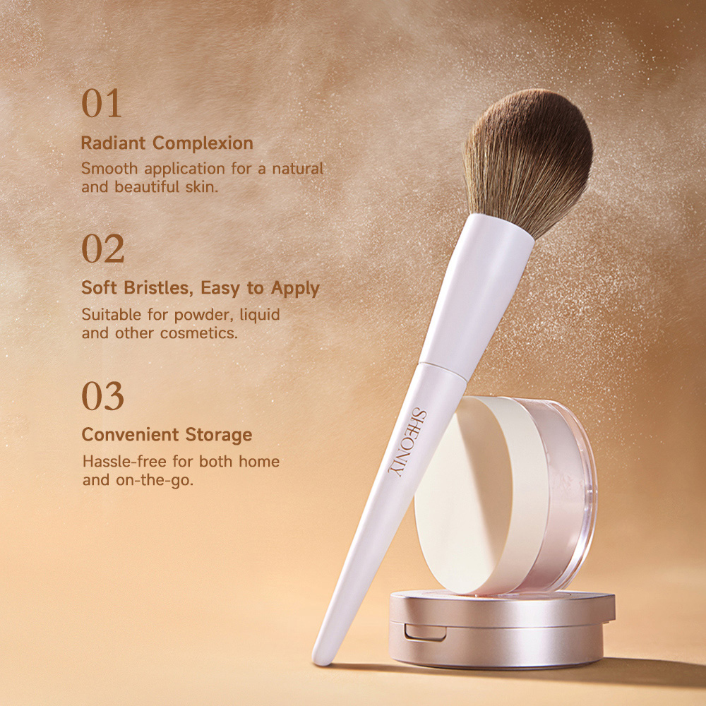 Living and Home Pro Pure White Makeup Brush Set 16 Piece Image 4