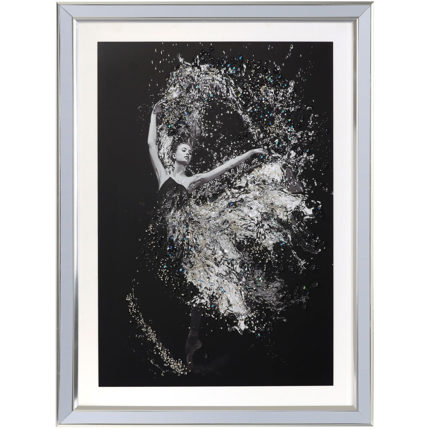Single Black Jewelled Pirouette Framed Wall Art 77 x 57cm in Assorted Style Image 1