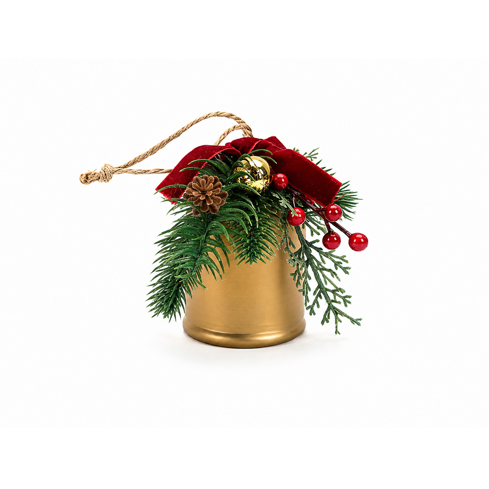 Gold Floristry Bell Hanging Decoration Image 4