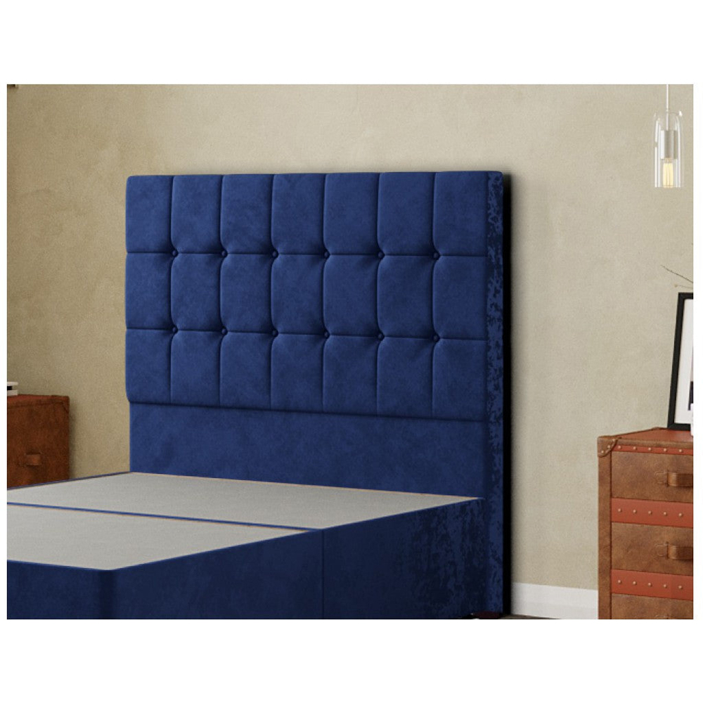 Eleganza Venezia Super King Size Navy Plush Floor Standing Headboard Image 3