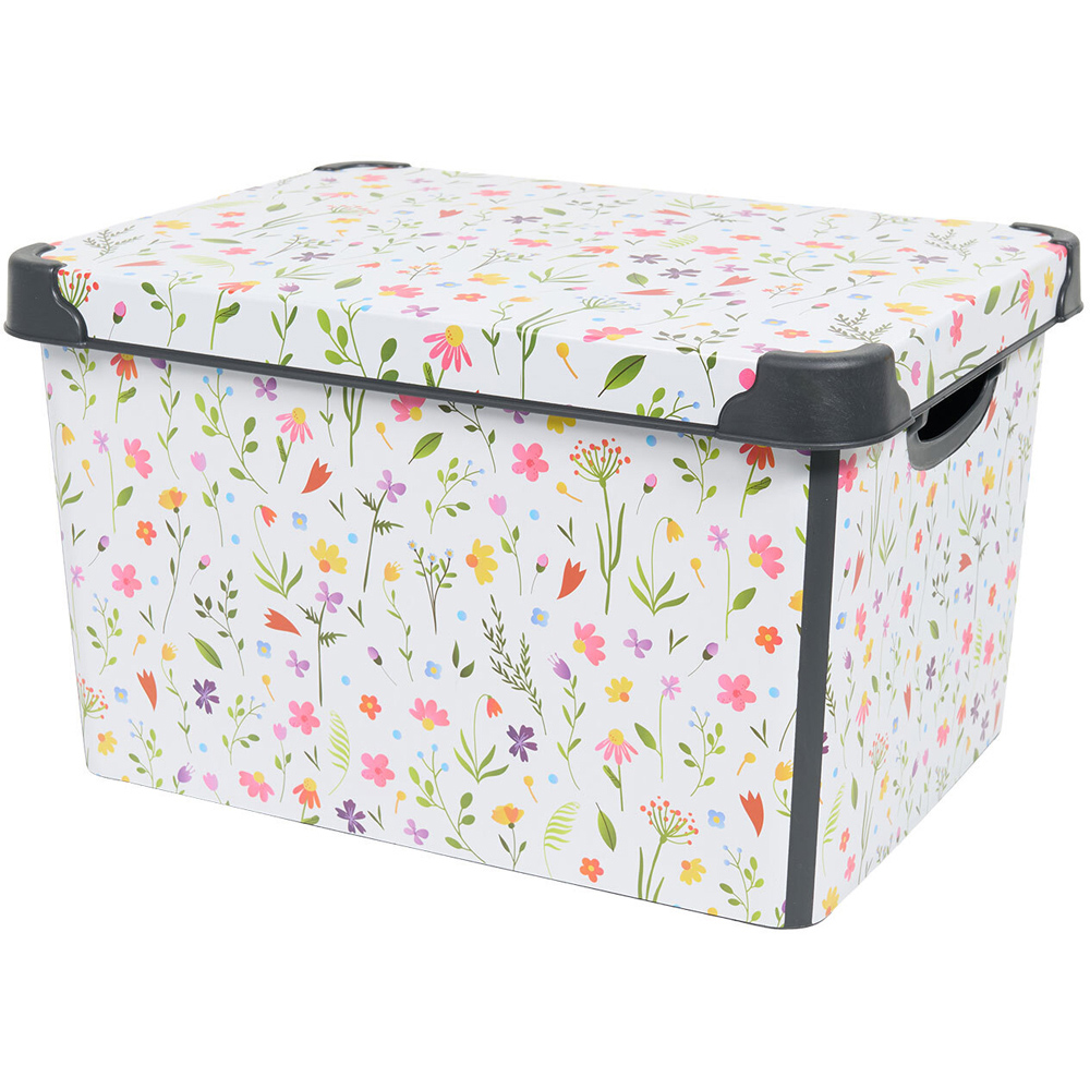 Wildflower Printed Storage Box White Image 1
