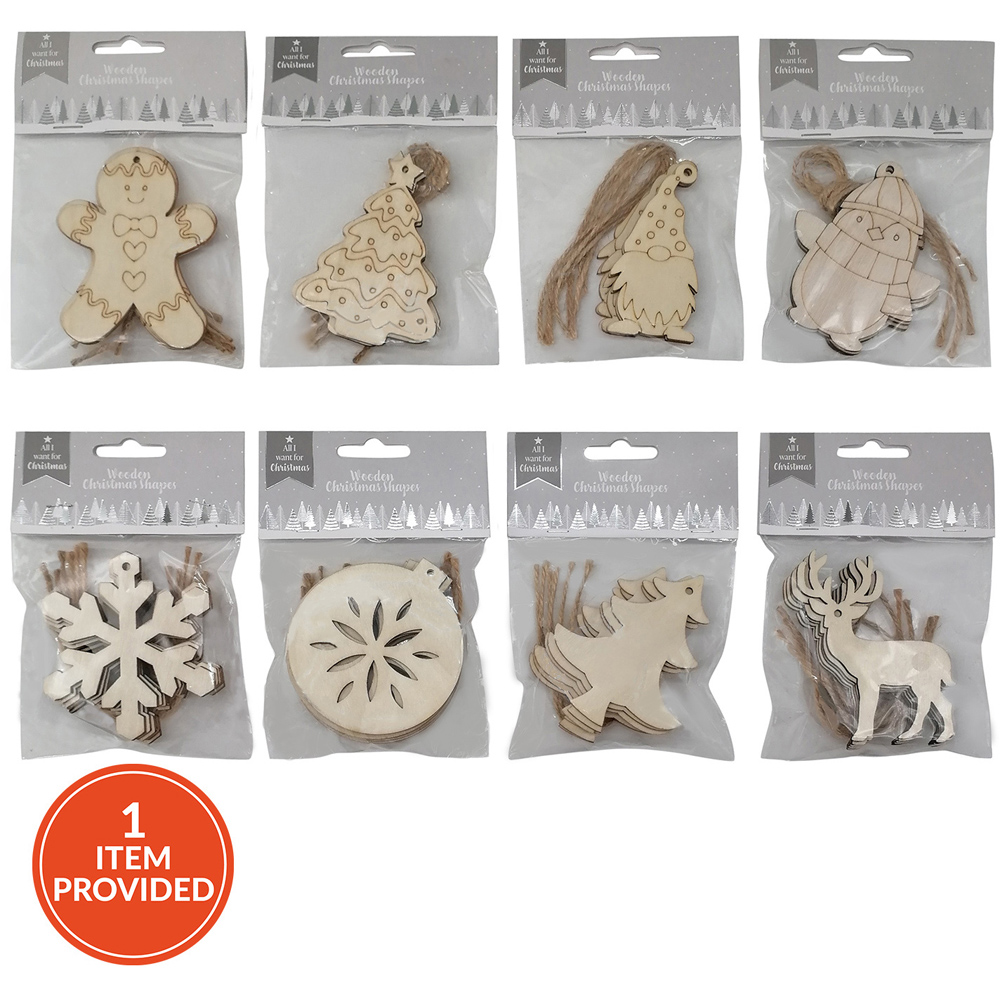 Wooden Christmas Shapes Image 1