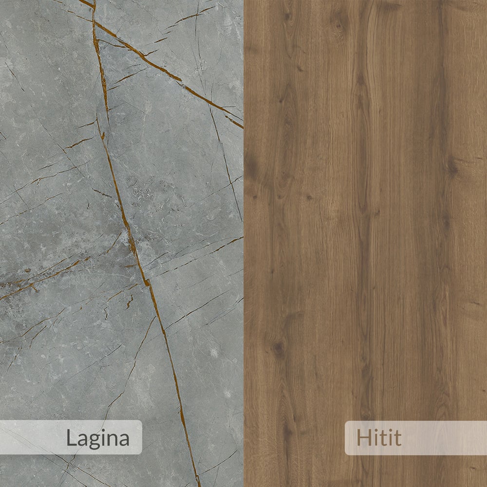 Decortie Spark 4 Door Gold Marble Effect Grey Oak Modern TV Unit Image 6