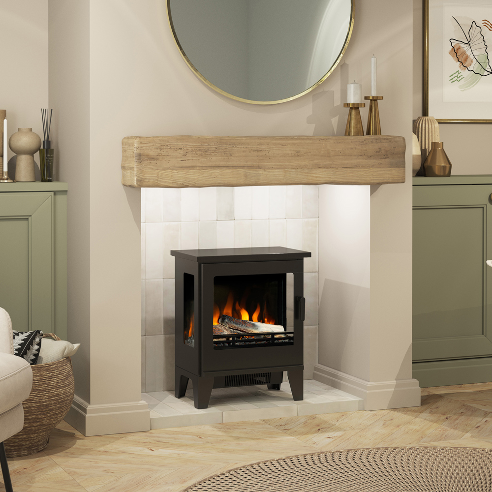 Be Modern Norwood 3 Sided Black Cast Iron Freestanding Electric Stove 1.8kW Image 2