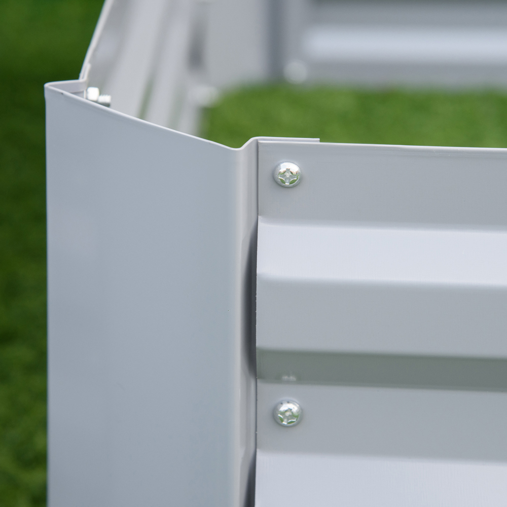 Outsunny Grey Galvanised Steel Easy Setup Raised Garden Bed Planter 2 Pack Image 3