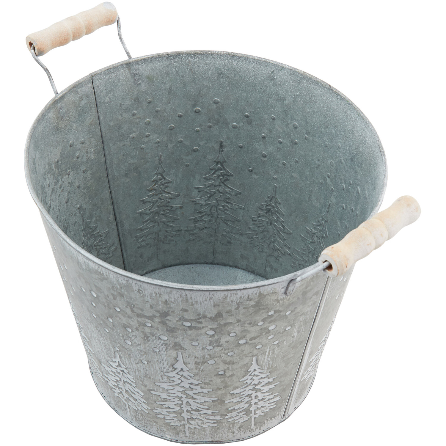 Festive Silver Metal Planter Image 3