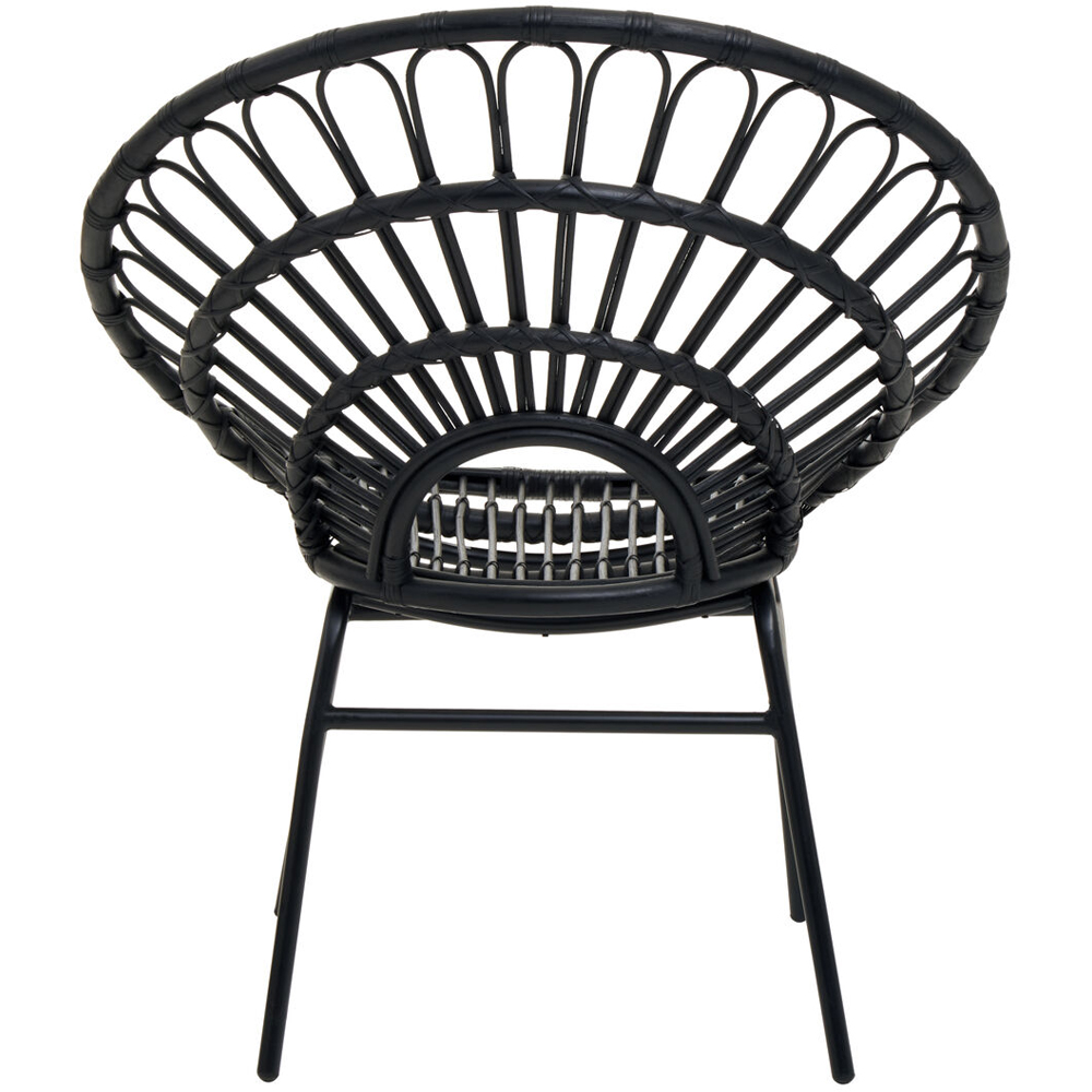 Premier Housewares Java Black Natural Rattan Flared Back Accent Chair Image 3