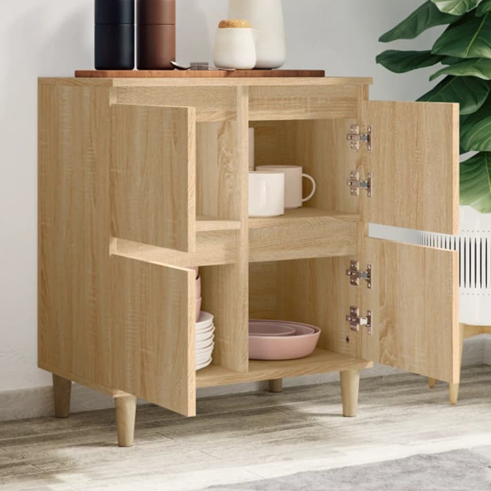 vidaXL 4 Door Sonoma Oak Sideboard Image 1