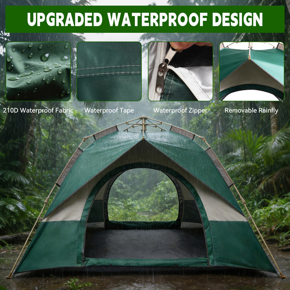 Willowmare 4-6 Person Waterproof Camping Tent Multicolour Image 4