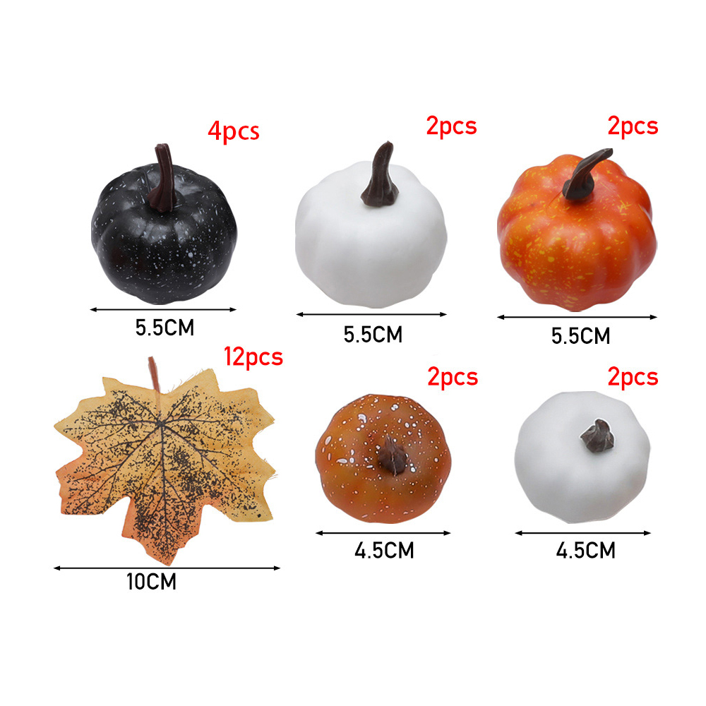 Living and Home Halloween Maple Leaves and Pumpkin Ornament Set 24 Pack Image 8