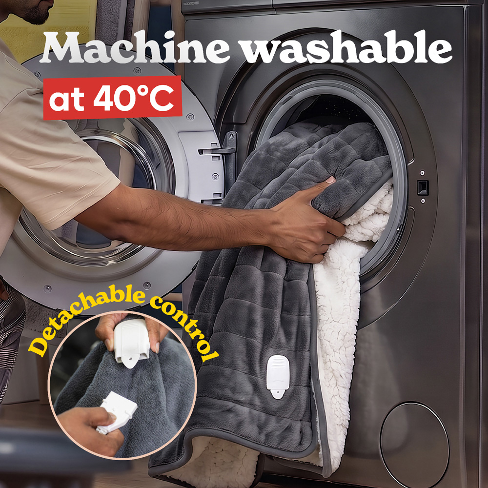 Russell Hobbs Grey Sherpa and Microfleece Heated Throw with Controller 130 x 180cm Image 6