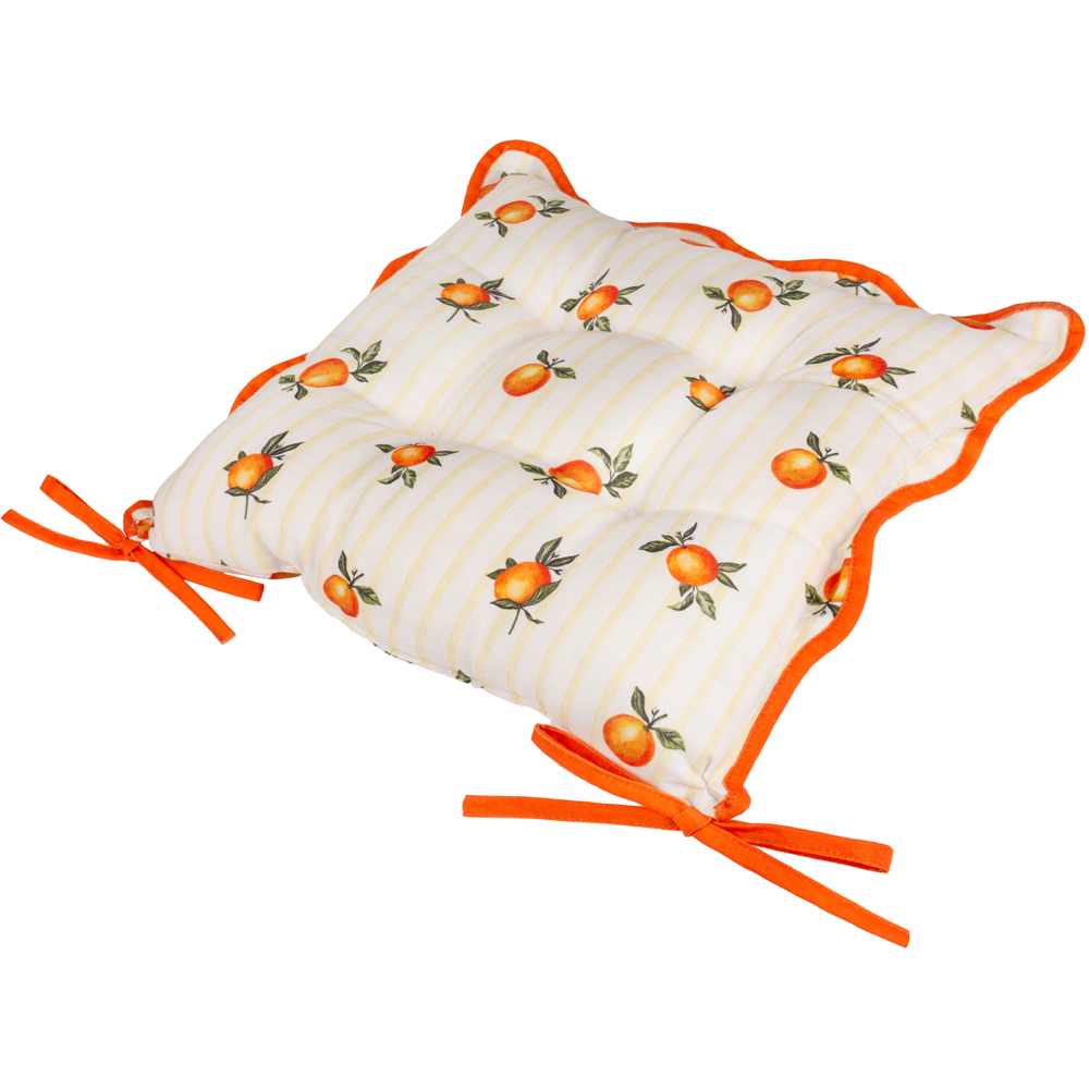 Furn Fruits Yellow Oranges Stripe Seat Pad 40 x 40cm 2 Pack Image 3
