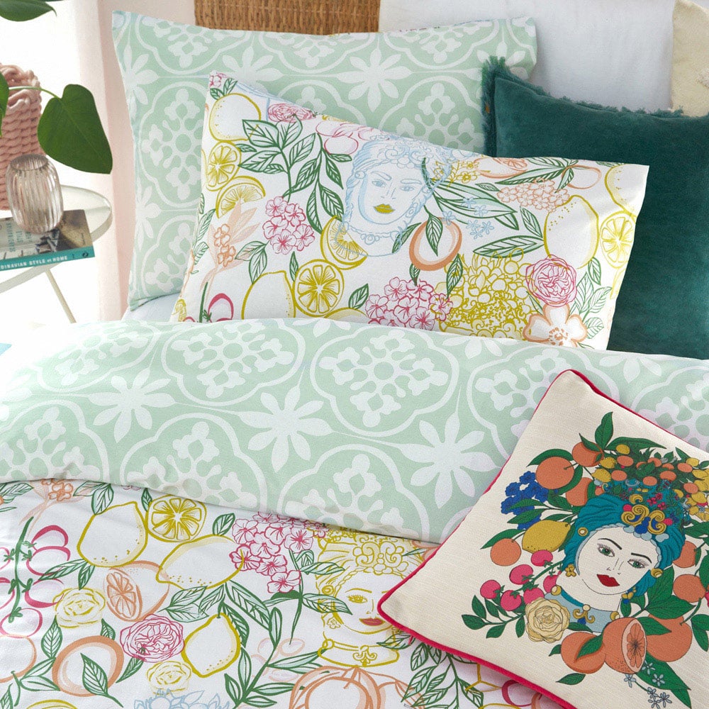 furn. Taormina Super King Size Multi Floral Duvet Cover Set Image 2