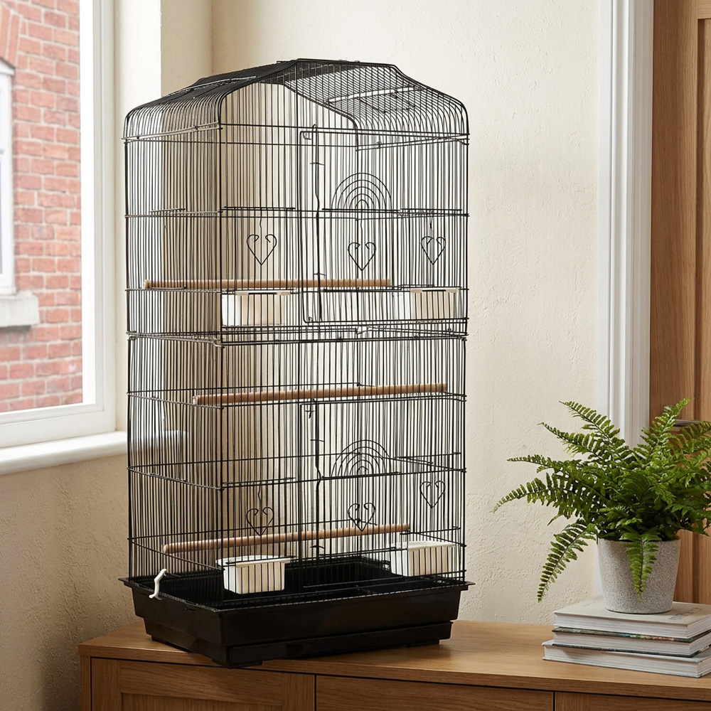 Midnight Black Metal Bird Cage Image 4