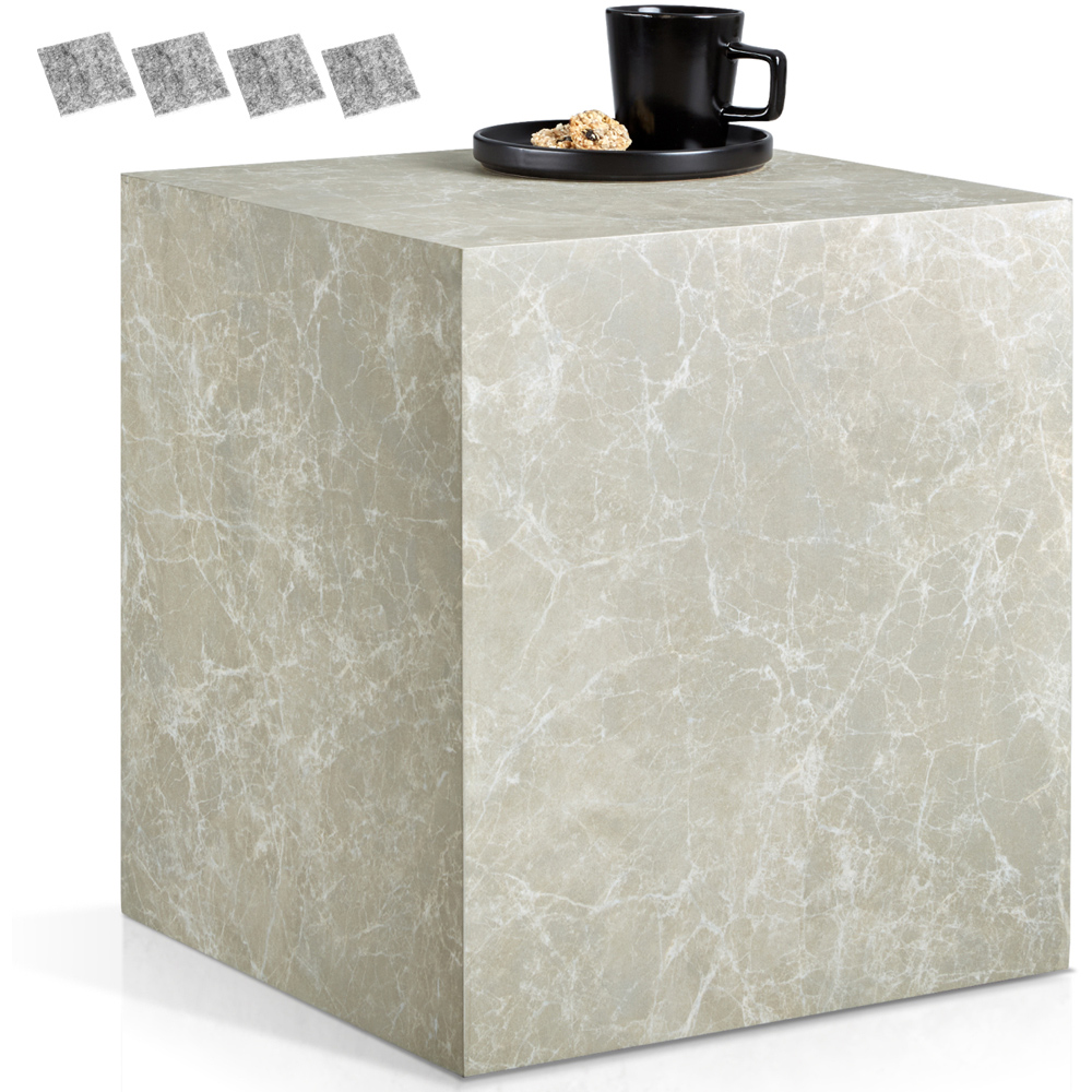 Tectake Lasley Travertine Marble Look Cube Design Coffee Table Image 2