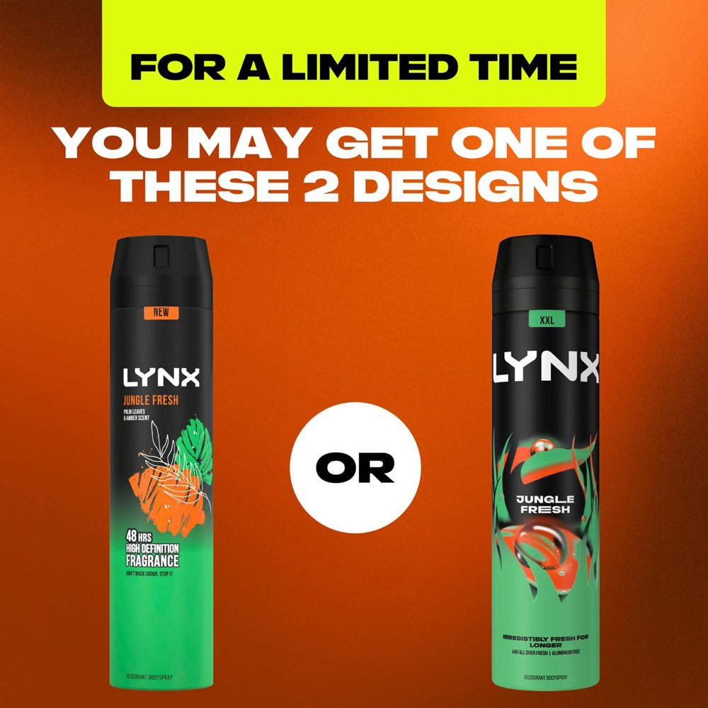 Lynx Jungle Fresh Shower Gel 500ml and Body Spray 250ml Bundle 6 Pack Image 6