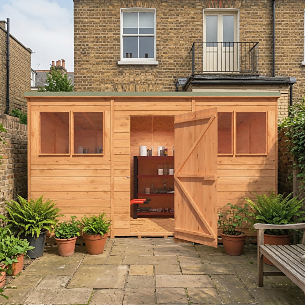 Shire 12 x 6ft Overlap Pent Garden Shed Image 3