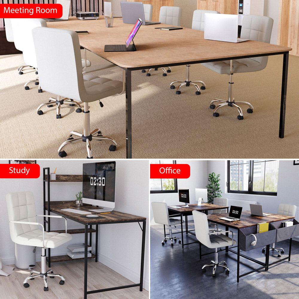 Vida Designs Calbo White Office Chair Image 4