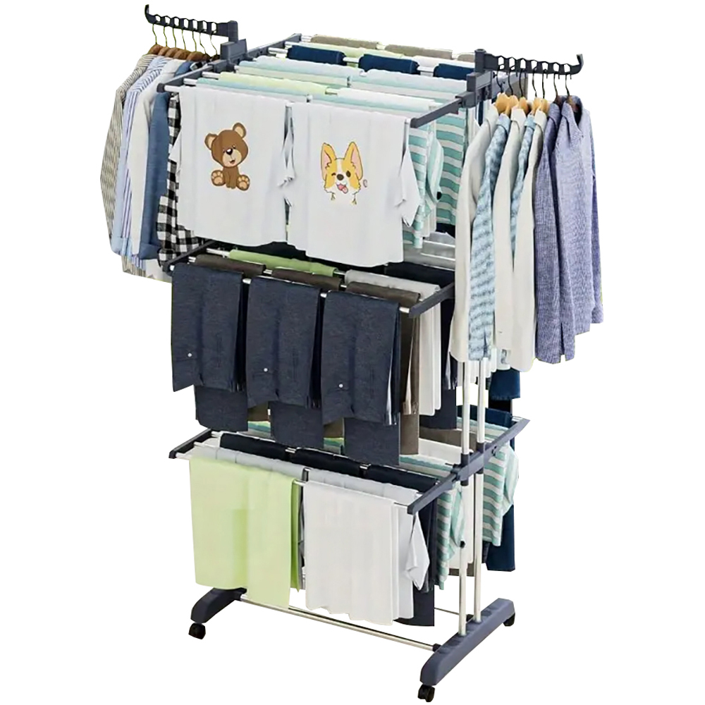 Neo 4 Tier Grey Folding Clothes Horse Drying Rack Image 3