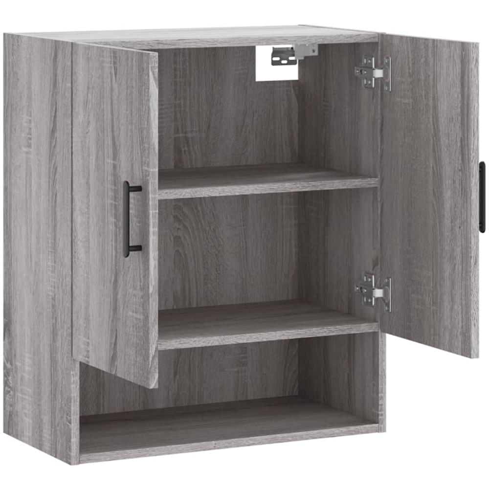 vidaXL 2 Door Single Shelf Grey Sonoma Oak Wall Cabinet Image 6