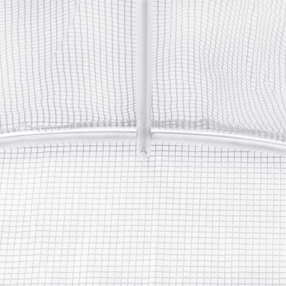 vidaXL White Polyethylene Galvanised Steel Frame 52.4 x 19.6ft Greenhouse Image 5