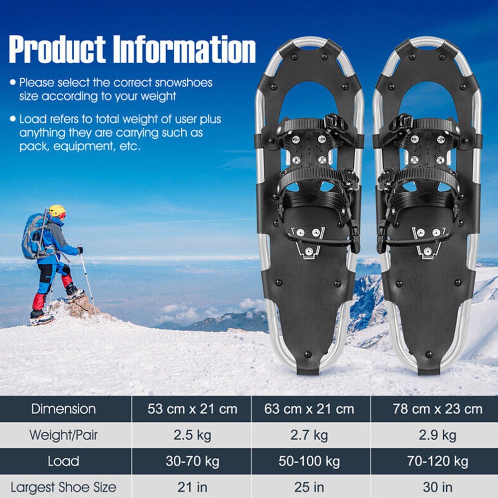 Costway 4 in 1 Lightweight Terrain Snowshoes 25 inch Image 9