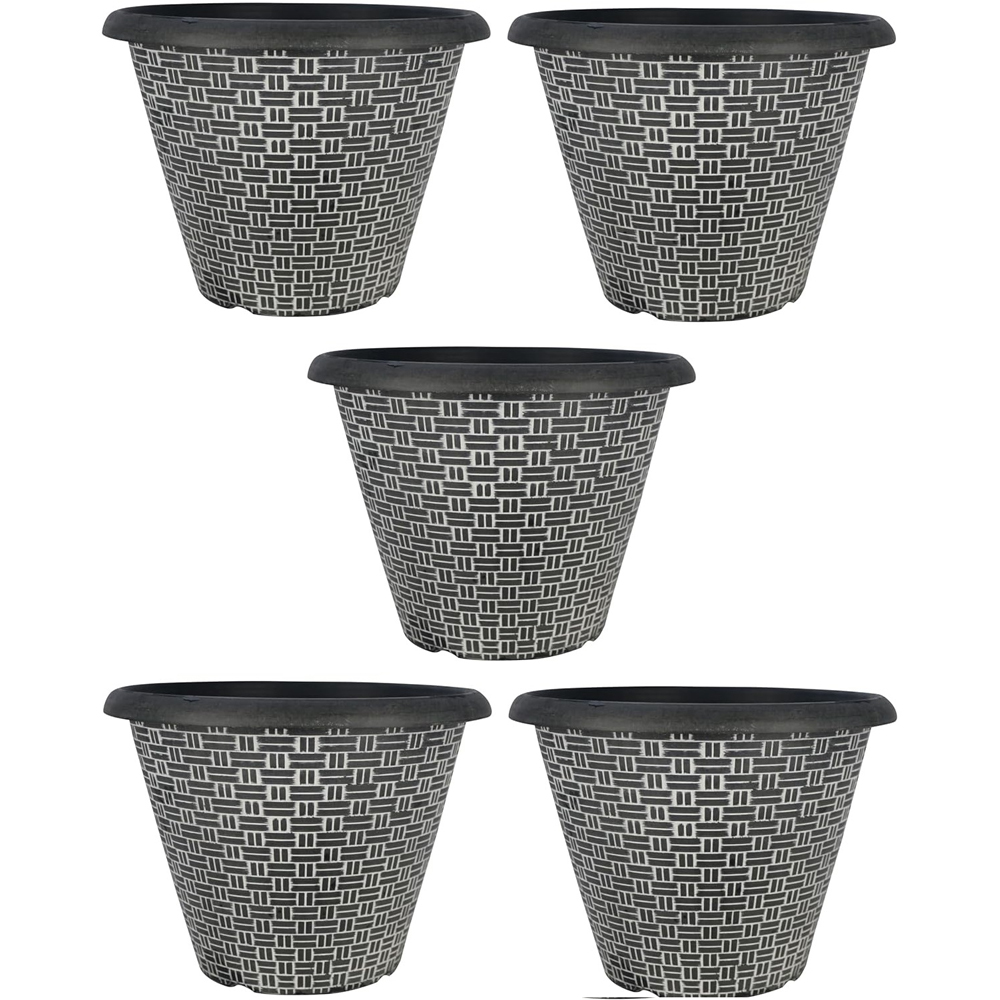 Garden Gear Weave Effect Planter 30.5cm 5 Pack Image 1