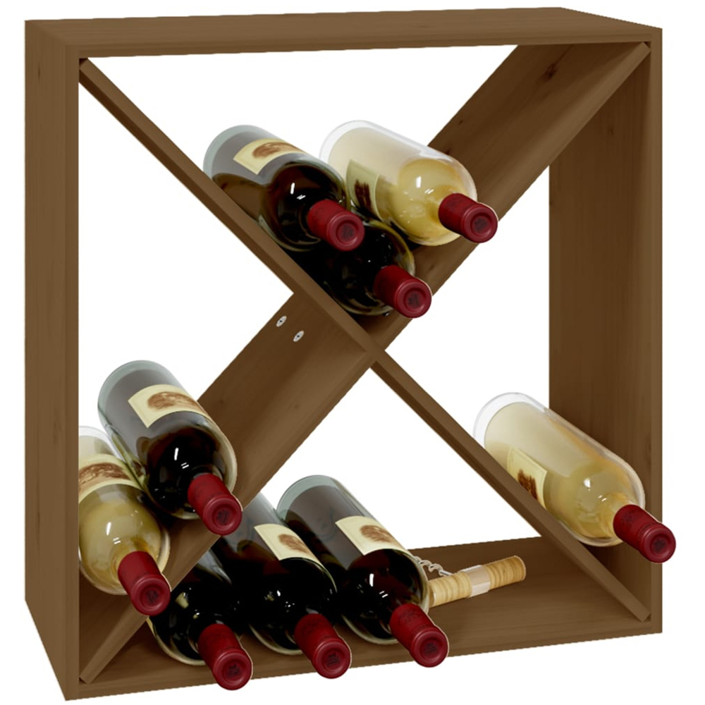 vidaXL 4 Shelf Honey Brown Freestanding Wine Cabinet Image 3