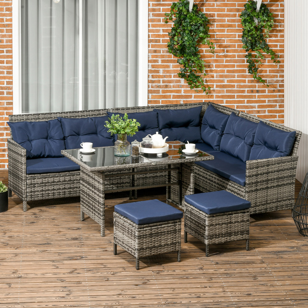 Outsunny 8 Seater Rattan Sofa Lounge Set Image 1