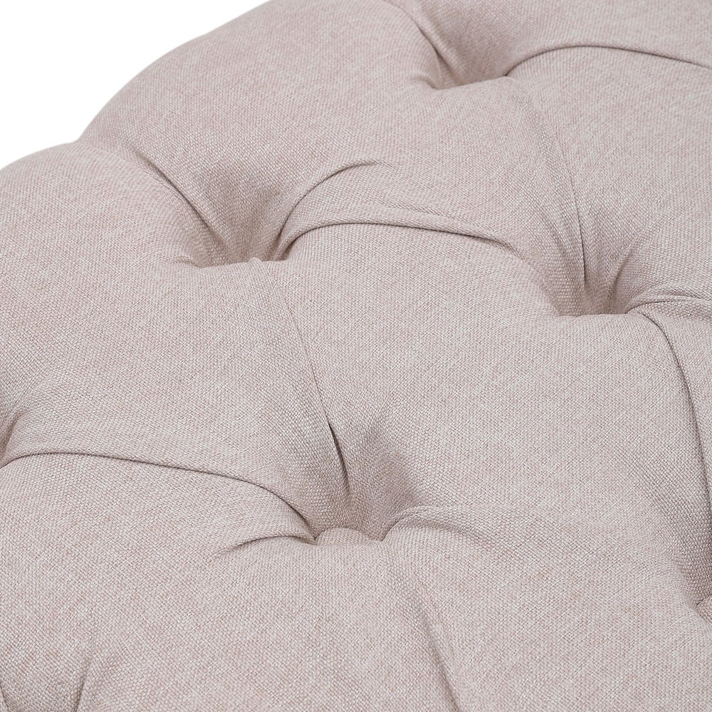 Living and Home Cream Mid Century Metal Upholstered Bench Image 4