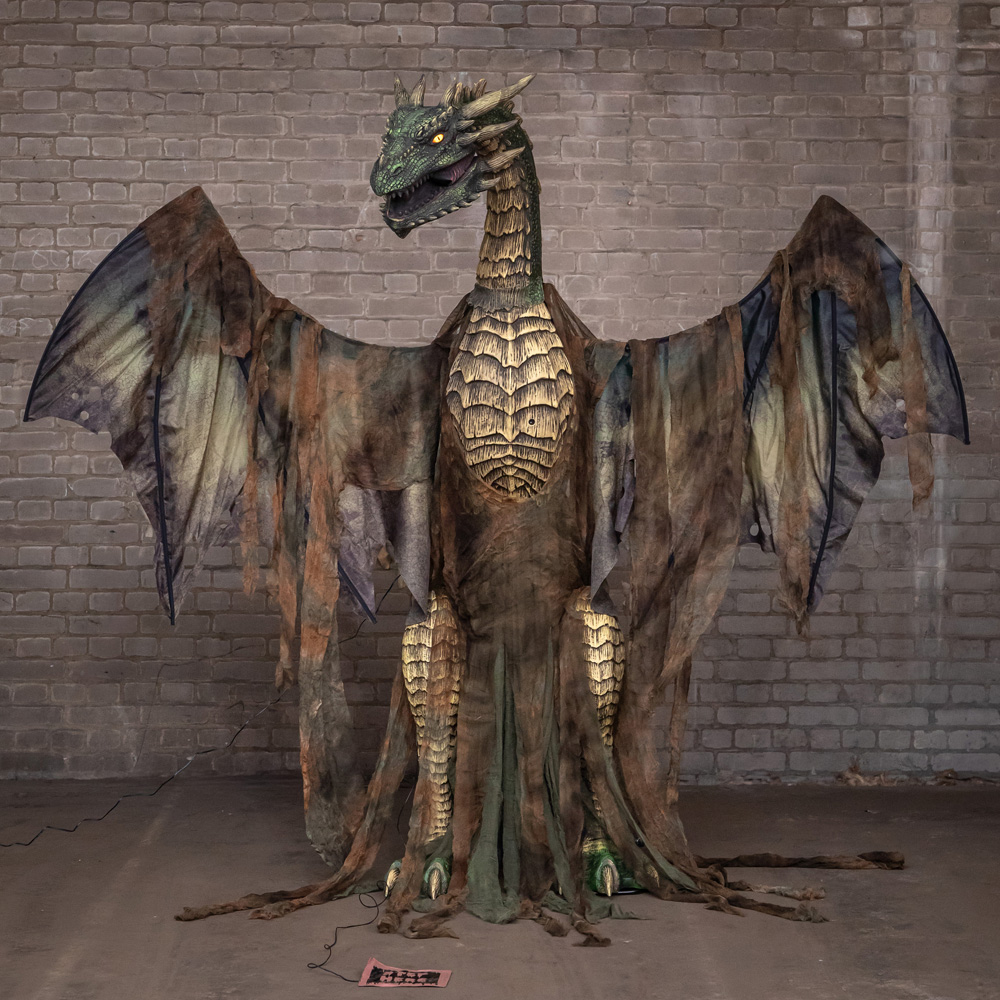 Samuel Alexander LED Dark Forest Dragon Halloween Animatronic Decoration 7ft Image 2