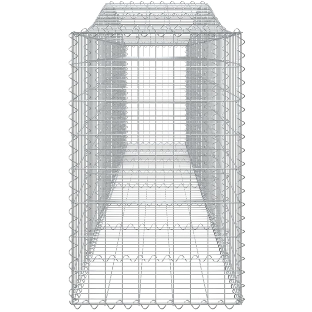 vidaXL Silver Galvanised Iron Arched Gabion Basket 400 x 50 x 80/100cm Image 3