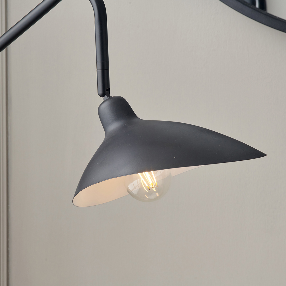Pacific Lifestyle Toulon Matt Black Metal Retro Task Floor Lamp Image 3