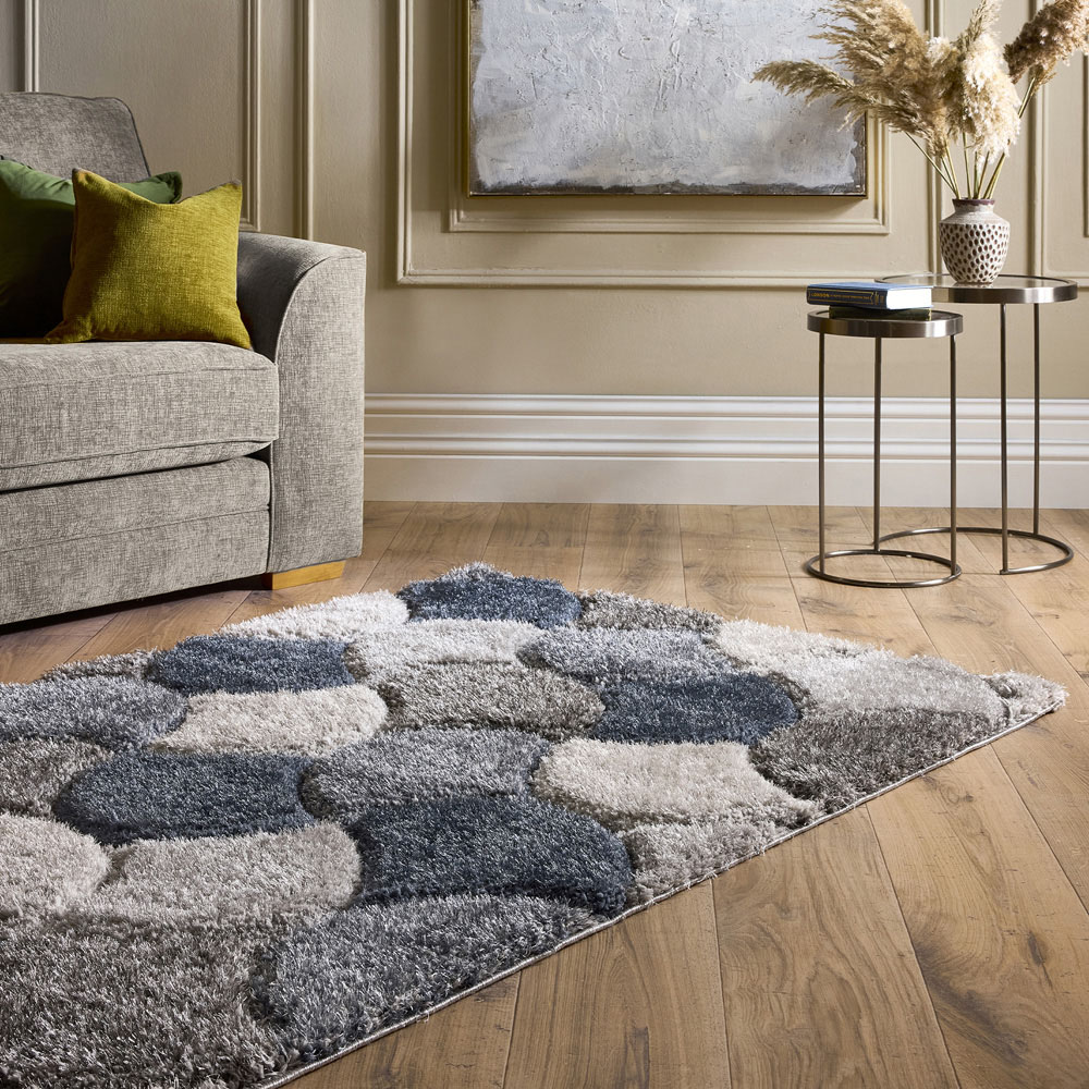 Origins 3D Scallop Navy Rug 80 x 150cm Image 2