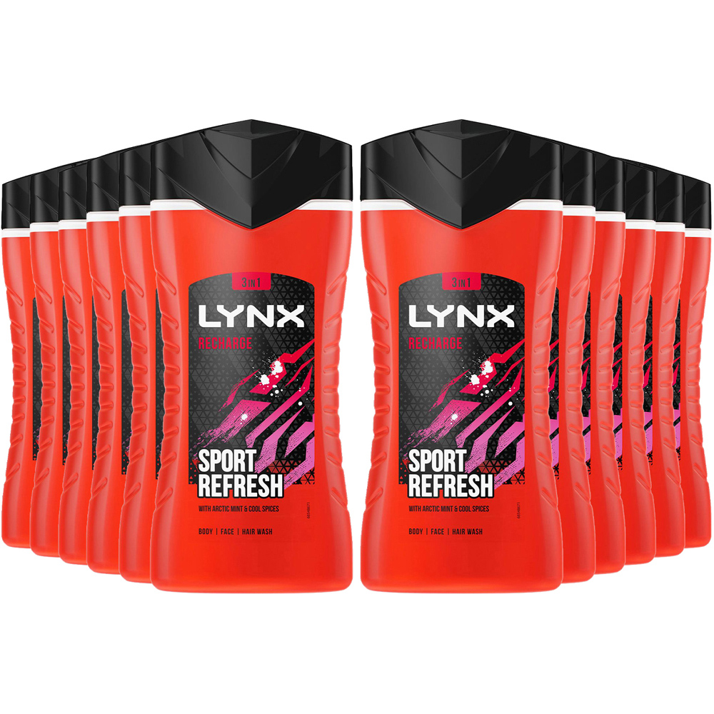 Lynx Recharge Arctic Mint and Cool Spices Shower Gel 225ml 12 Pack Image 1