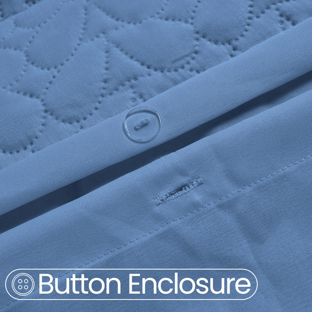 Velosso Kinsley Double Blue Quilted Duvet Cover Set Image 3