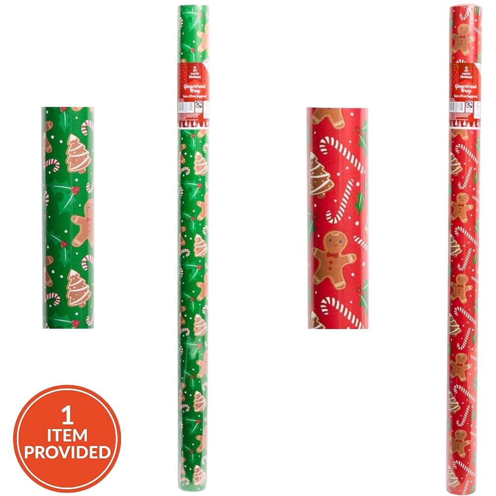 Gingerbread Gift Wrap 8m Image 1