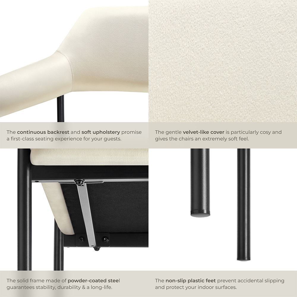 tectake Doe Set of 6 Velvet Armchair Image 5