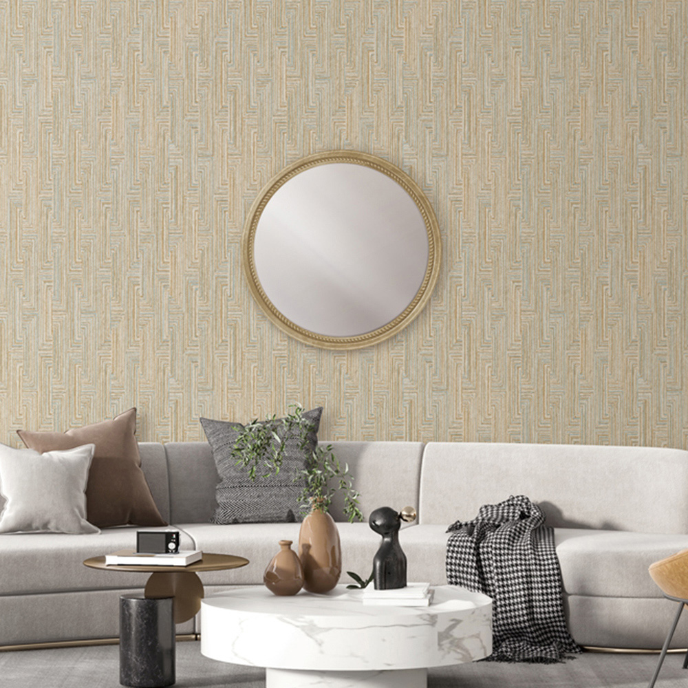 Design ID Retro String Motif Gold Wallpaper Image 2
