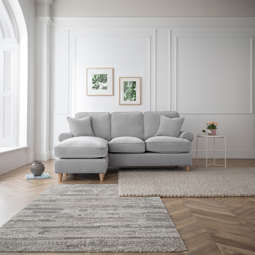 The Victoria 3 Seater Ice Left Hand Chaise Sofa Image 4