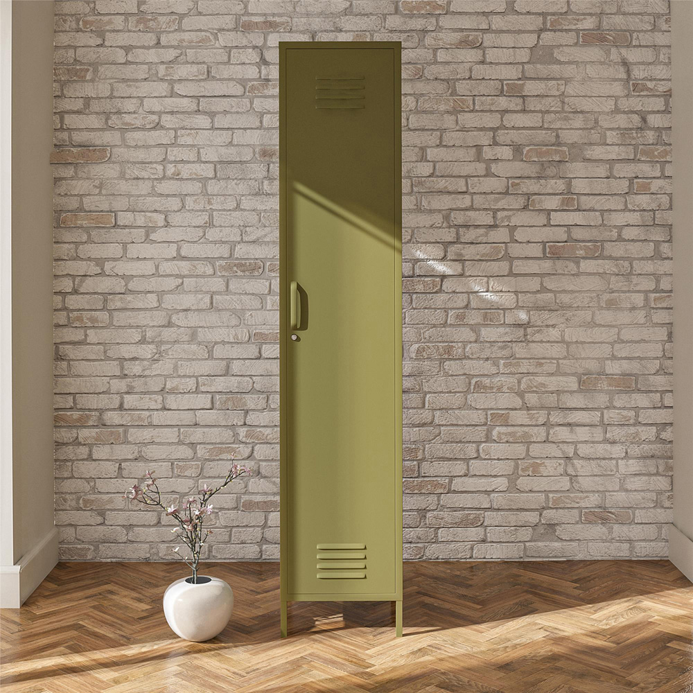 Dorel Bradford Single Door Olive Green Metal Storage Cabinet Image 8